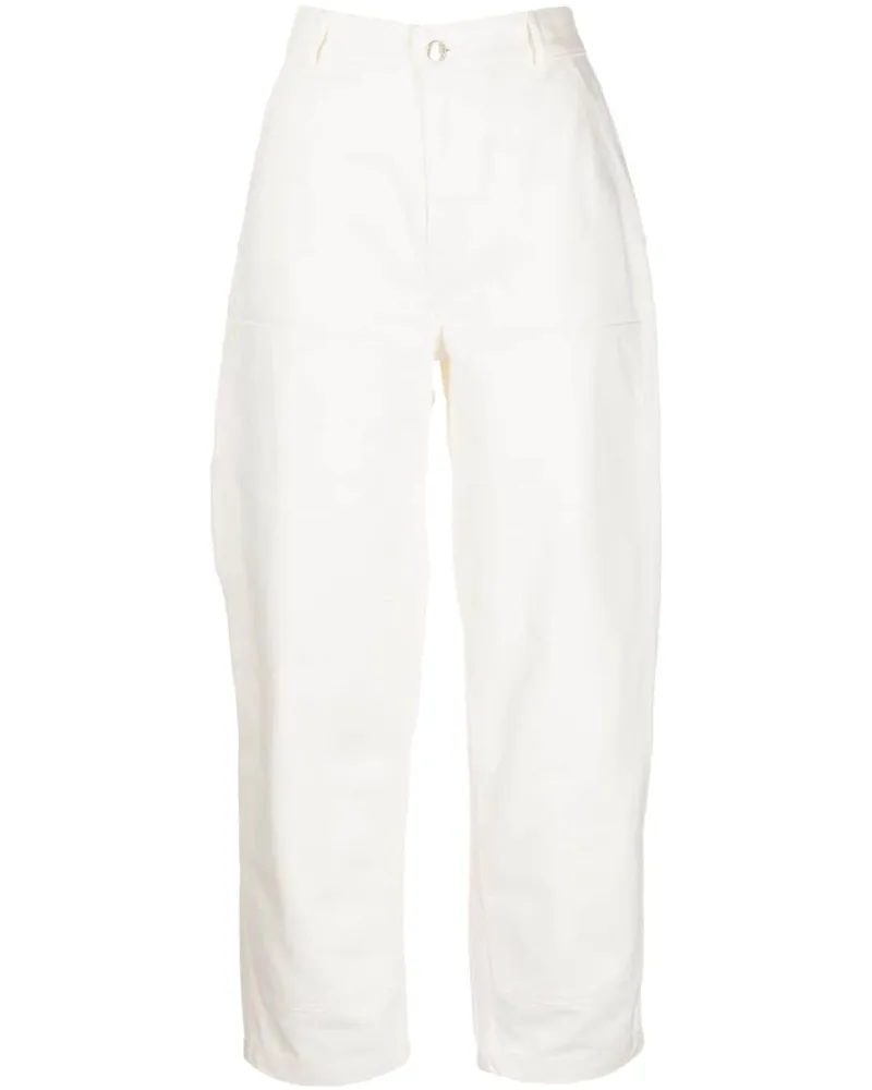 Kitsuné Gerade Cropped-Jeans - Weiß Weiß