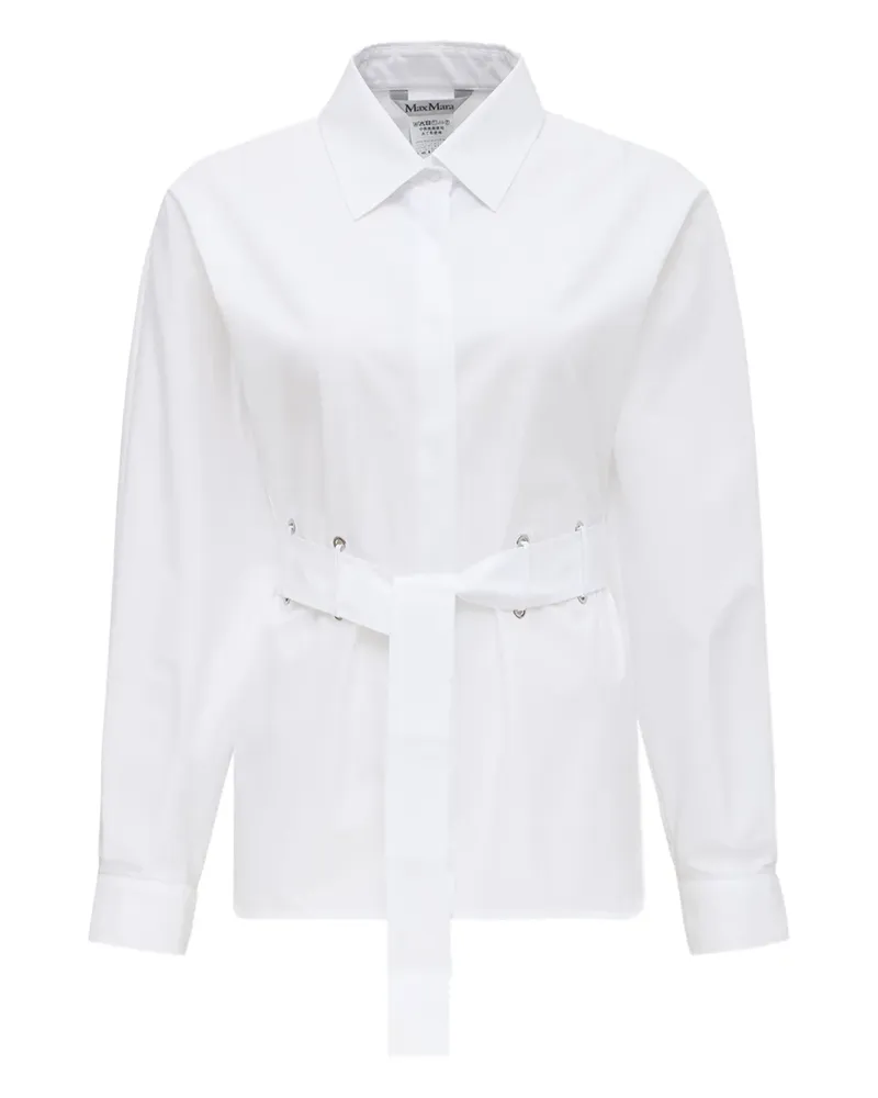 Max Mara Hemd mit Gürtel - Weiß Weiß