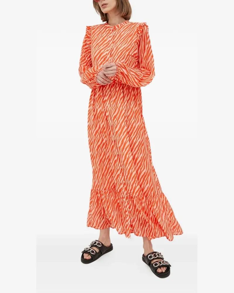 Notes du Nord Kleid mit Zebra-Print - Orange Orange