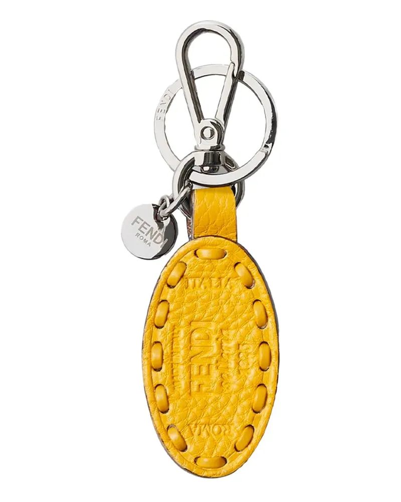 Fendi Schlüsselanhänger aus Leder mit ovaler Form - Gelb Gelb