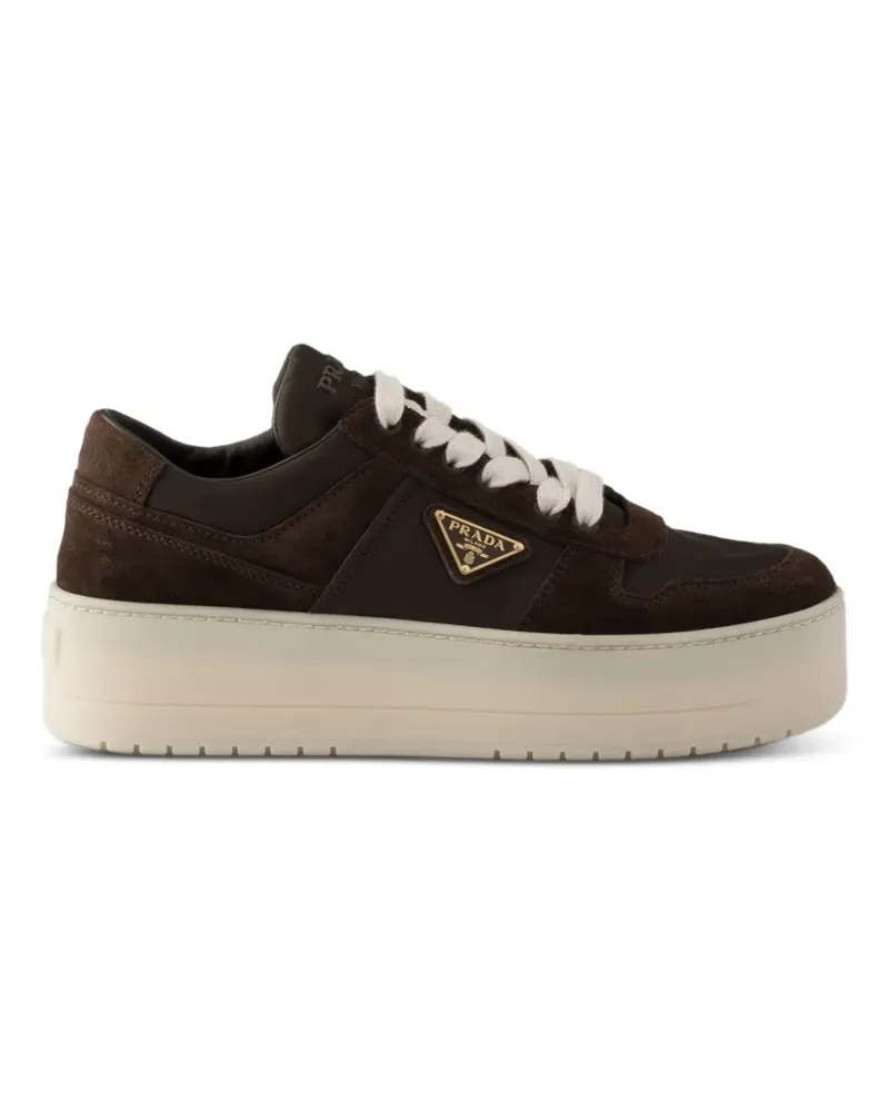 Prada Downtown Bold Re-Nylon and suede sneakers - Braun Braun