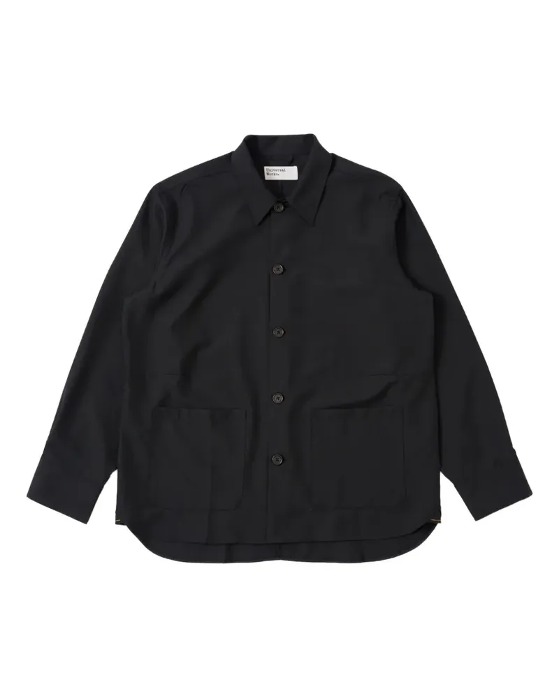 Universal Works patch-pocket overshirt - Schwarz Schwarz