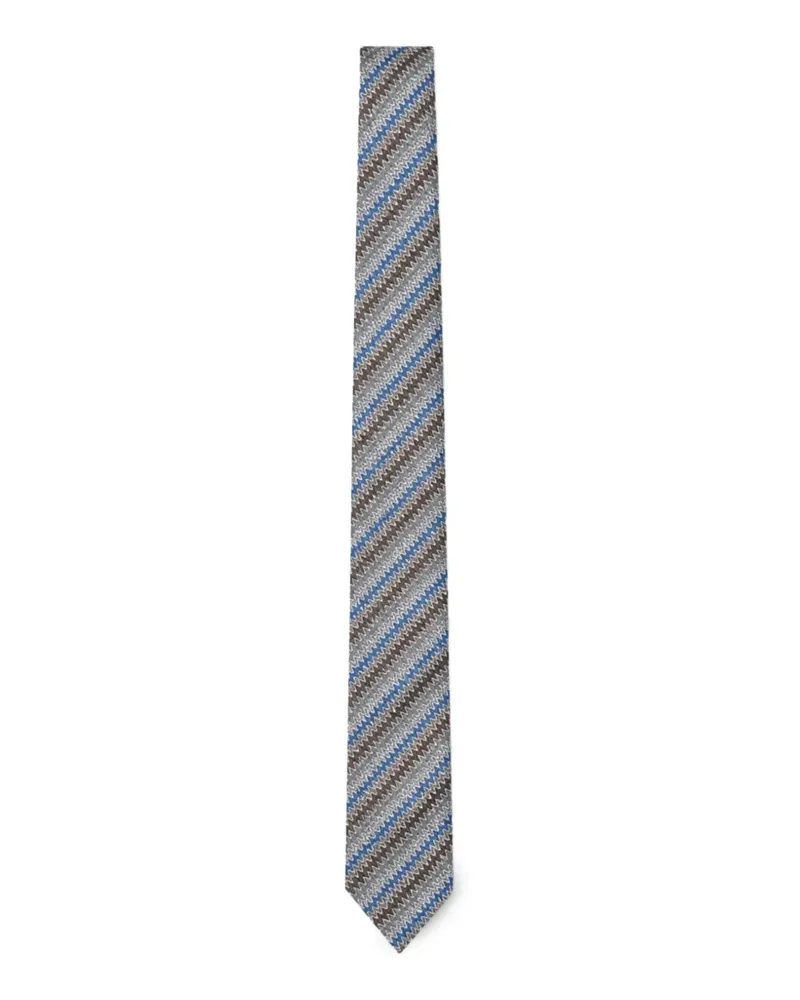 Missoni Seidenkrawatte mit Zickzackmuster - Grau Grau