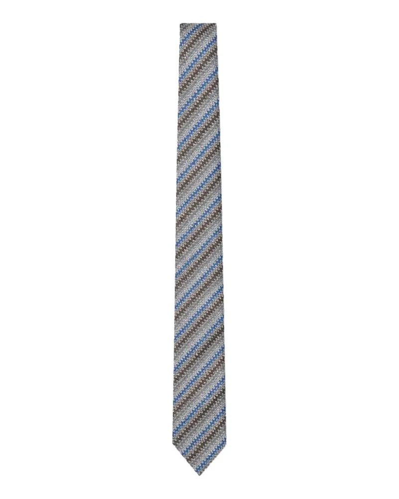 Missoni Seidenkrawatte mit Zickzackmuster - Grau Grau