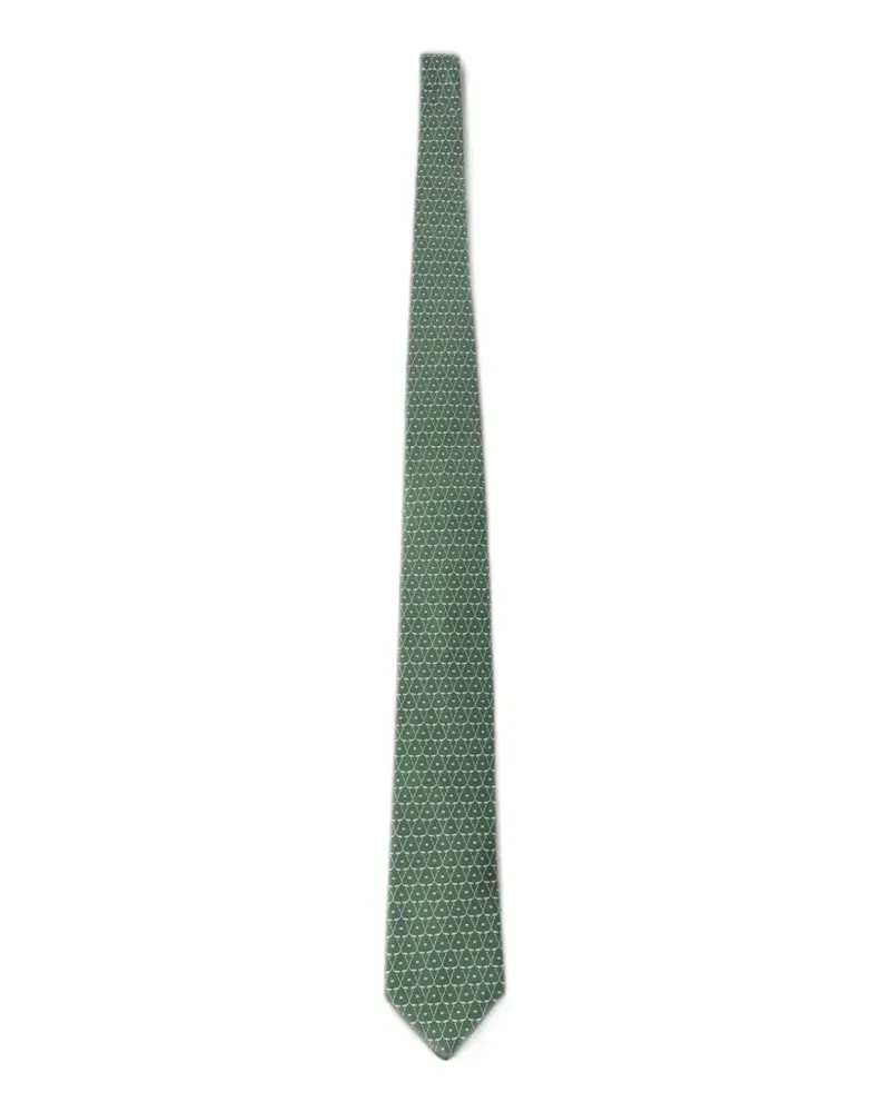 Ferragamo Seidenkrawatte mit Hockey-Print - Grün Grün