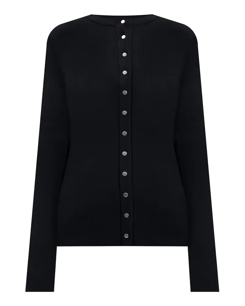 Jil Sander Gerippter Cardigan mit Knöpfen - Schwarz Schwarz