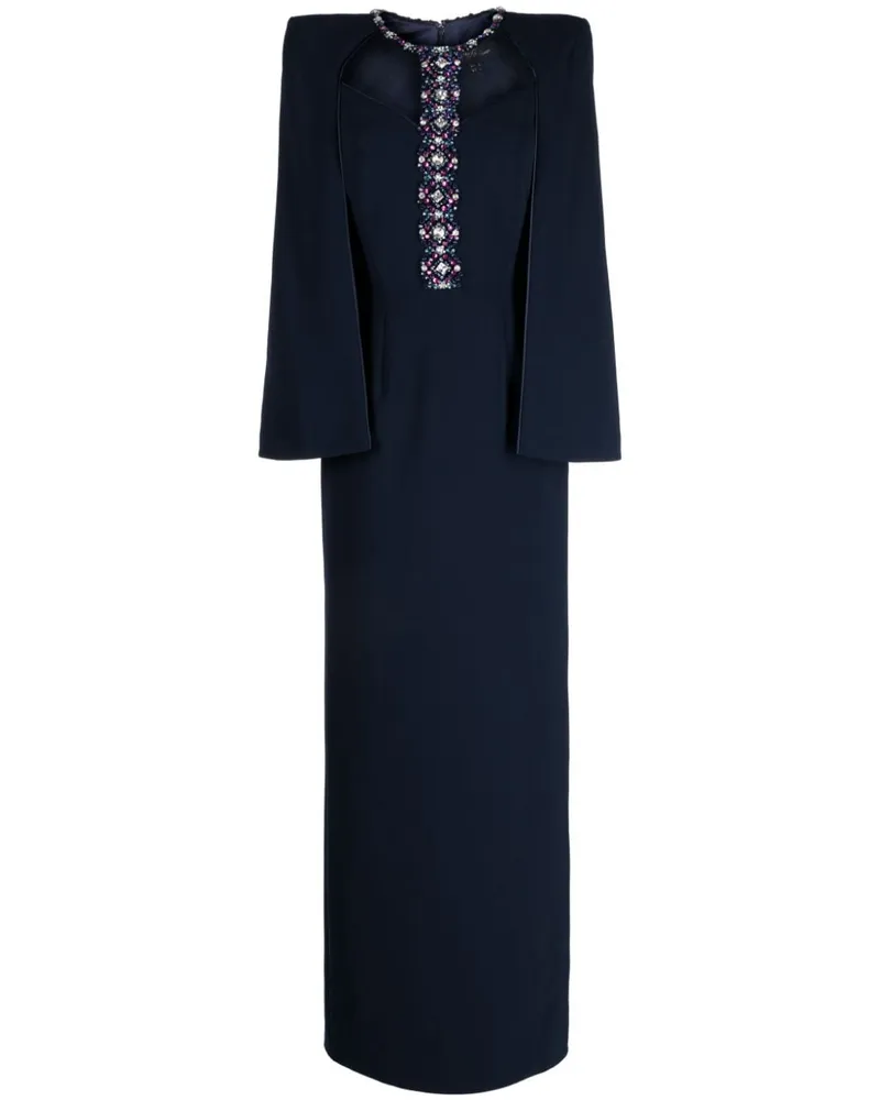 Jenny Packham Langes Lucille Kleid mit Kristallen Blau