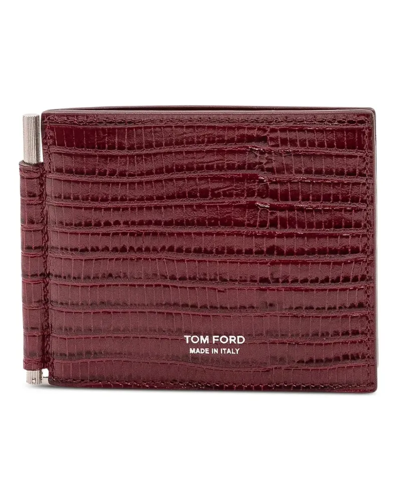 Tom Ford lizard-effect money-clip cardholder - Rot Rot