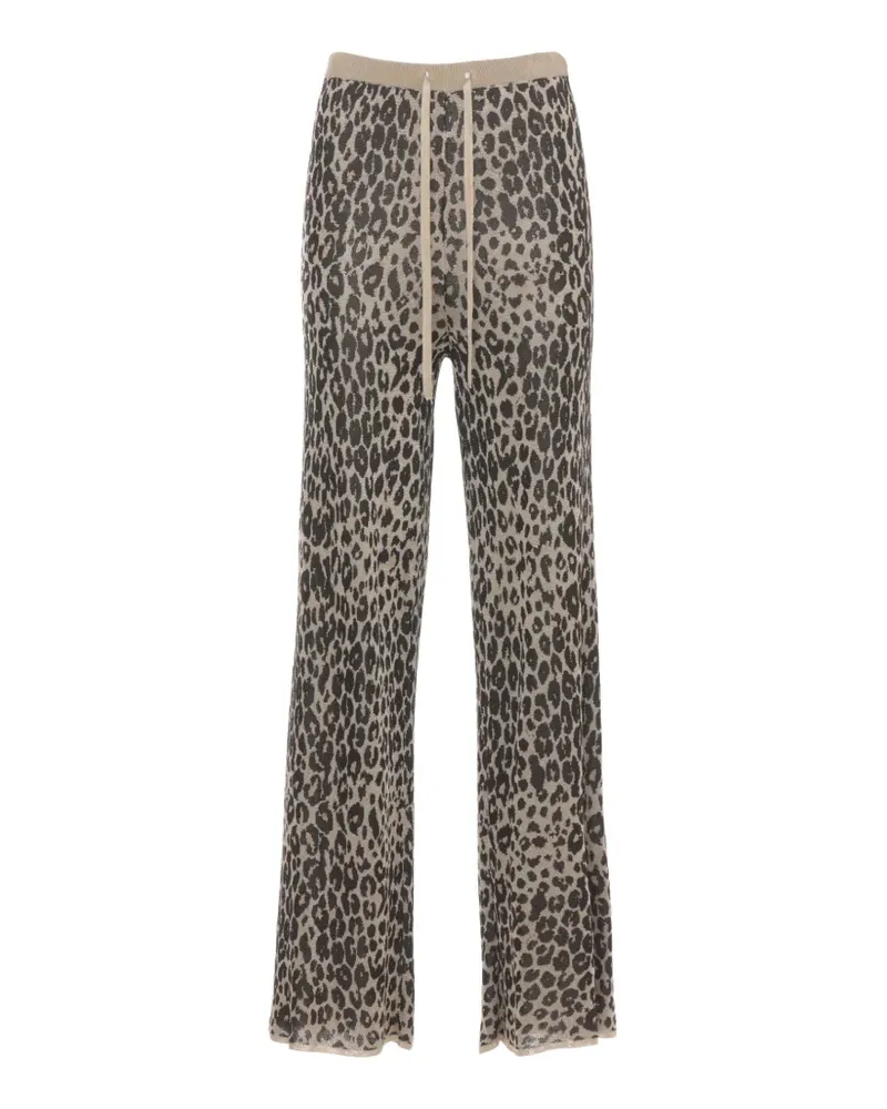 MARELLA leopard-print drawstring-waist trousers - Nude Nude