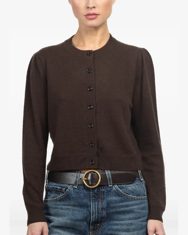 ALLUDE buttoned shoulder cardigan - Braun Braun