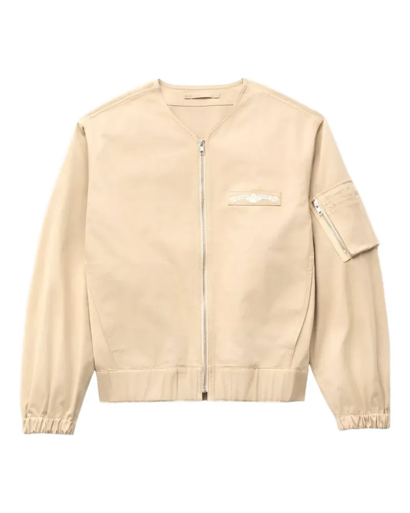 Kenzo Paris Emblem Bomberjacke ohne Kragen - Nude Nude