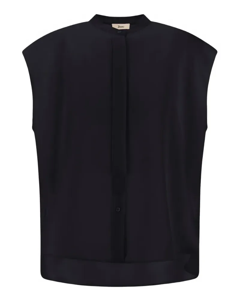 Herno mandarin-collar cady blouse - Schwarz Schwarz