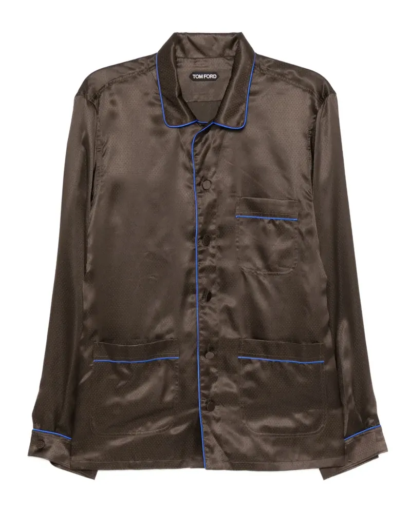 Tom Ford Hemd mit Punkten - Braun Braun