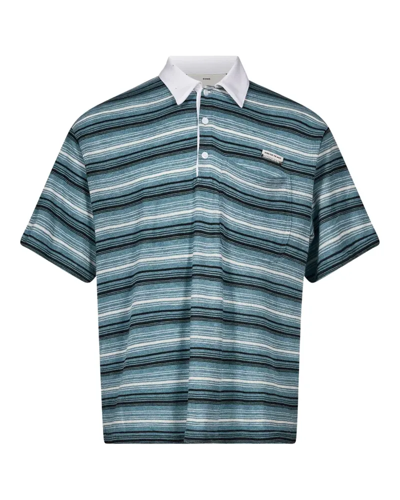 Song For The Mute Gestreiftes Poloshirt - Blau Blau