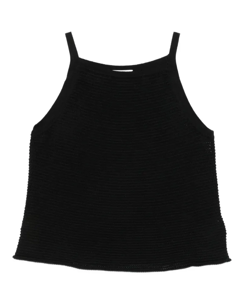 Zanone Bretel ribbed-knit top - Schwarz Schwarz