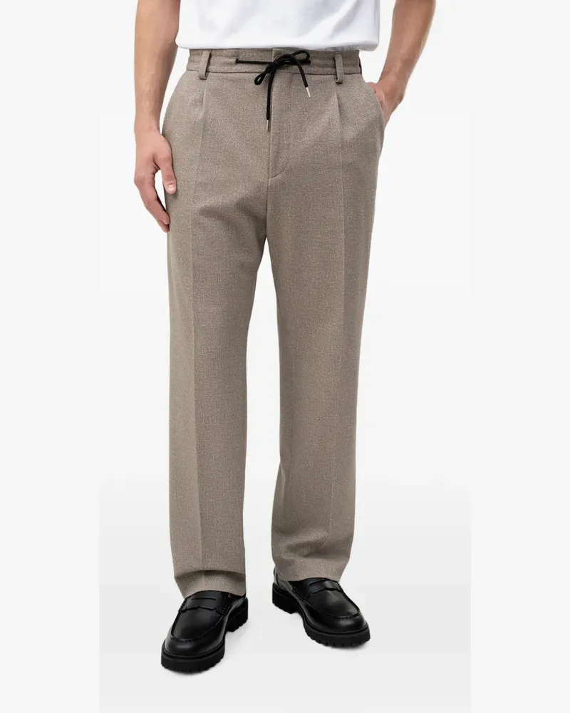 HUGO BOSS drawstring-waist pleated trousers - Nude Nude