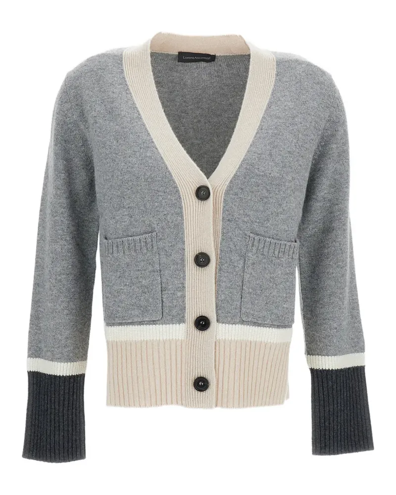 Lorena Antoniazzi Cardigan in Colour-Block-Optik - Grau Grau
