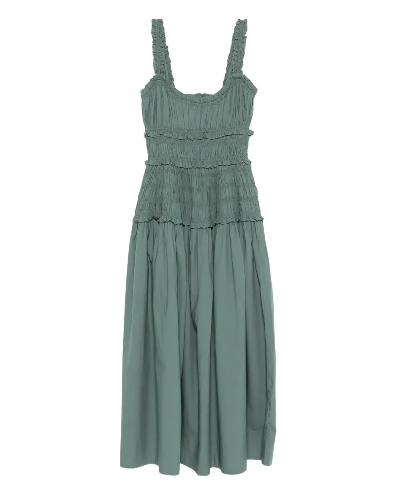 DÔEN ruffled scoop-neck midi dress - Grün Grün