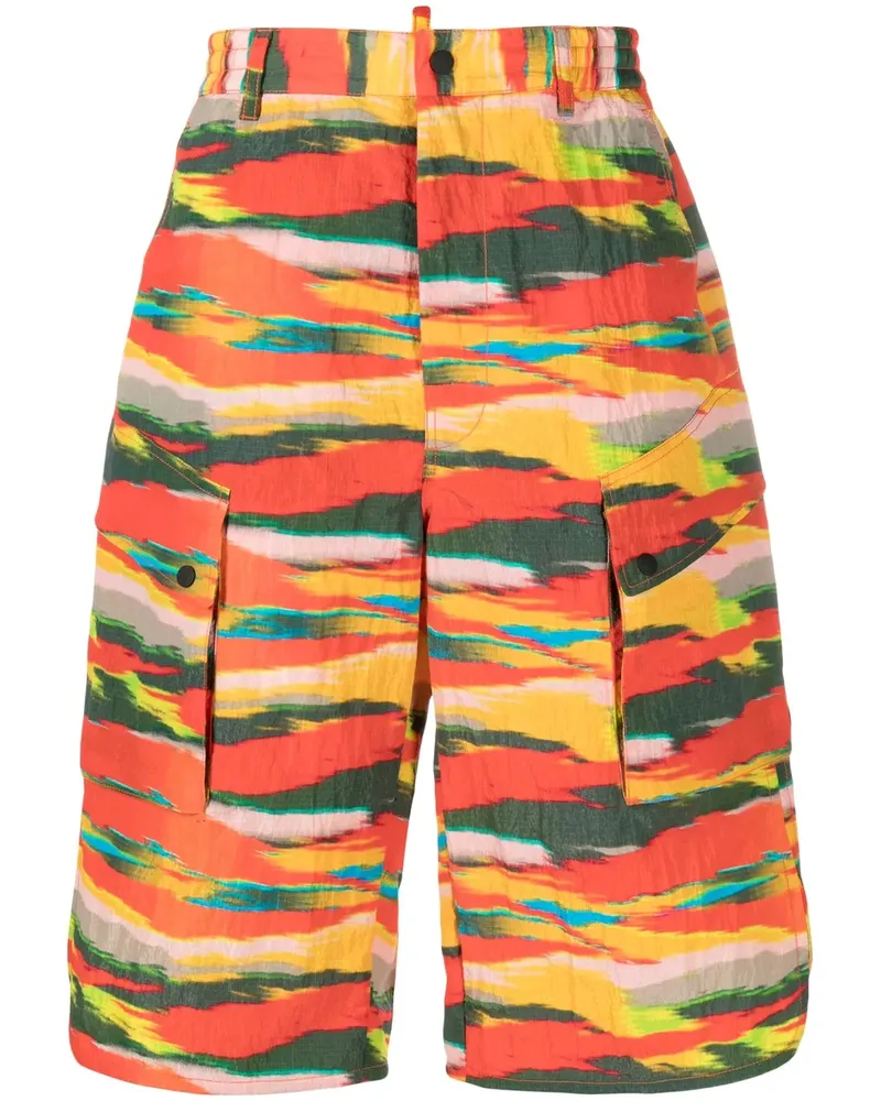 Dsquared2 Cargo-Shorts mit abstraktem Print - Orange Orange
