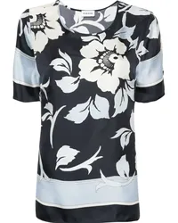 P.A.R.O.S.H. P.A.R.O H. Seidenbluse mit Blumen-Print Blau