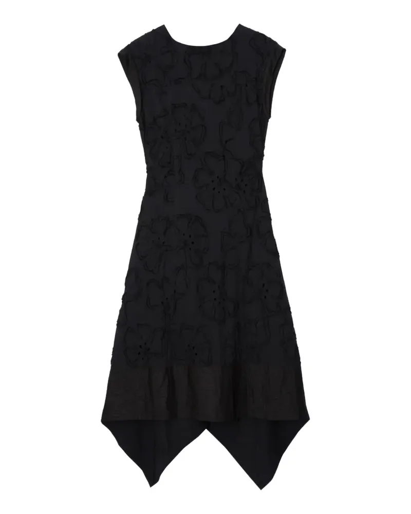 3.1 phillip lim Asymmetrisches Midikleid mit Blumenprint - Schwarz Schwarz