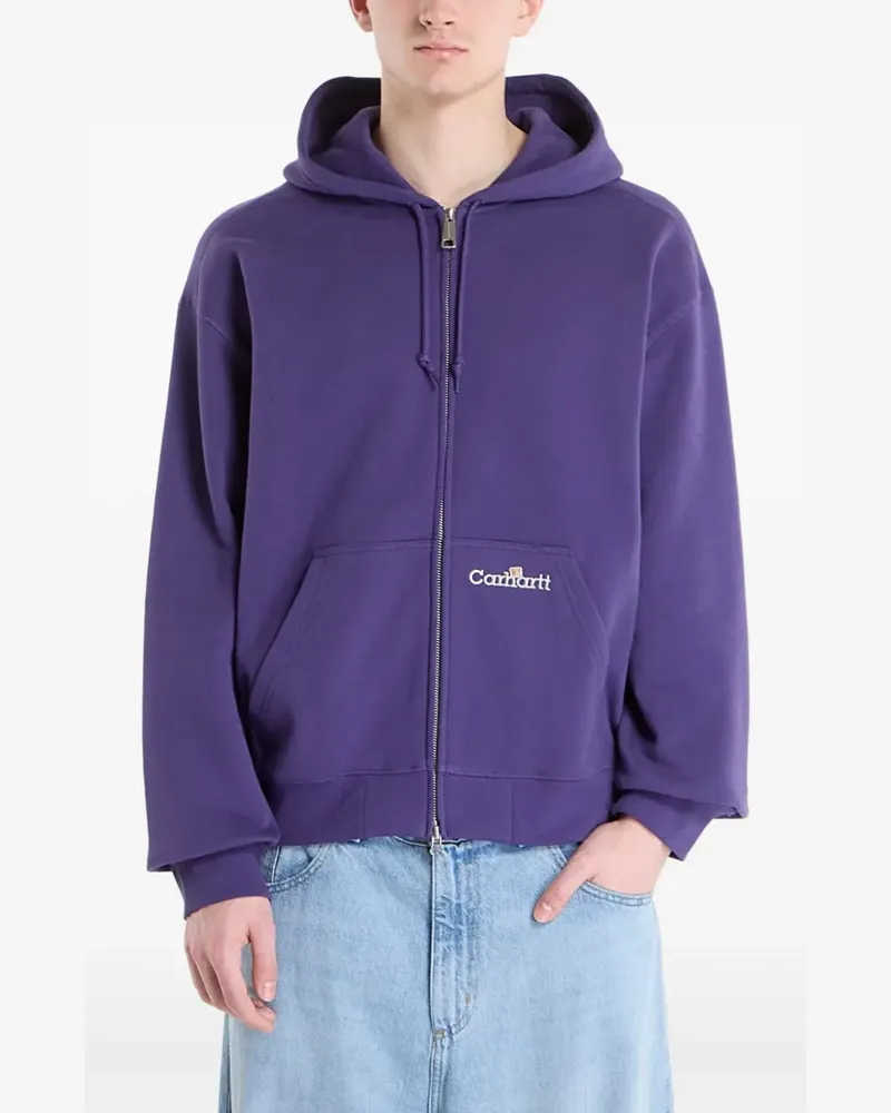 Carhartt WIP logo-embroidered zip-up hoodie - Violett Violett