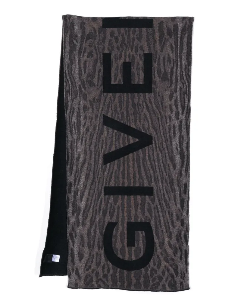 Givenchy Wollschal mit Tiger-Print Grau