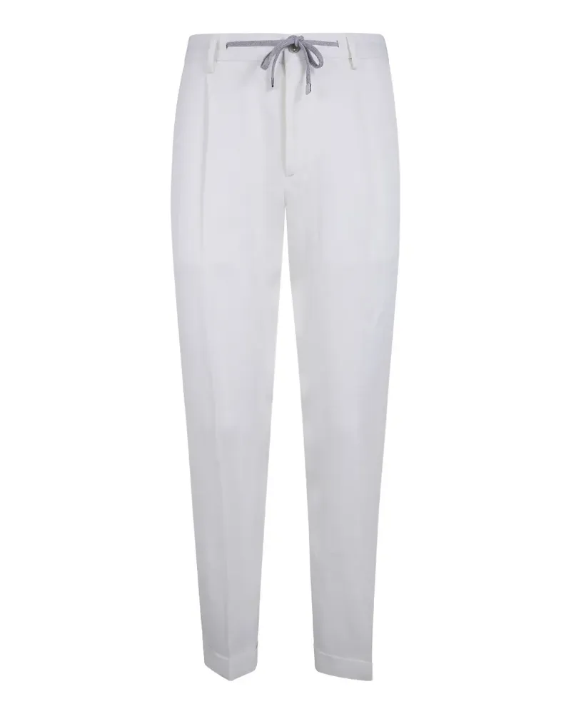 BARBA drawstring-waist linen trousers - Weiß Weiß