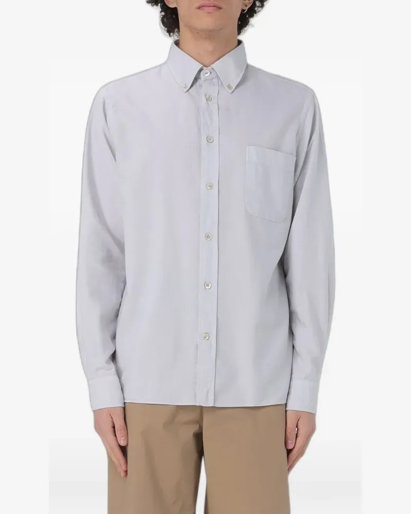 Eleventy button-down chest-pocket shirt - Grau Grau