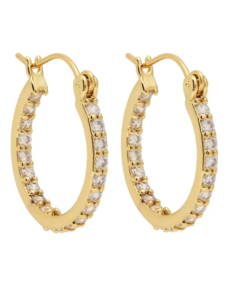 CRYSTAL HAZE mini Serena crystal-embellished hoop earrings - Gold Gold