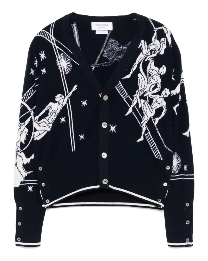 Thom Browne Cardigan mit V-Ausschnitt - Blau Blau