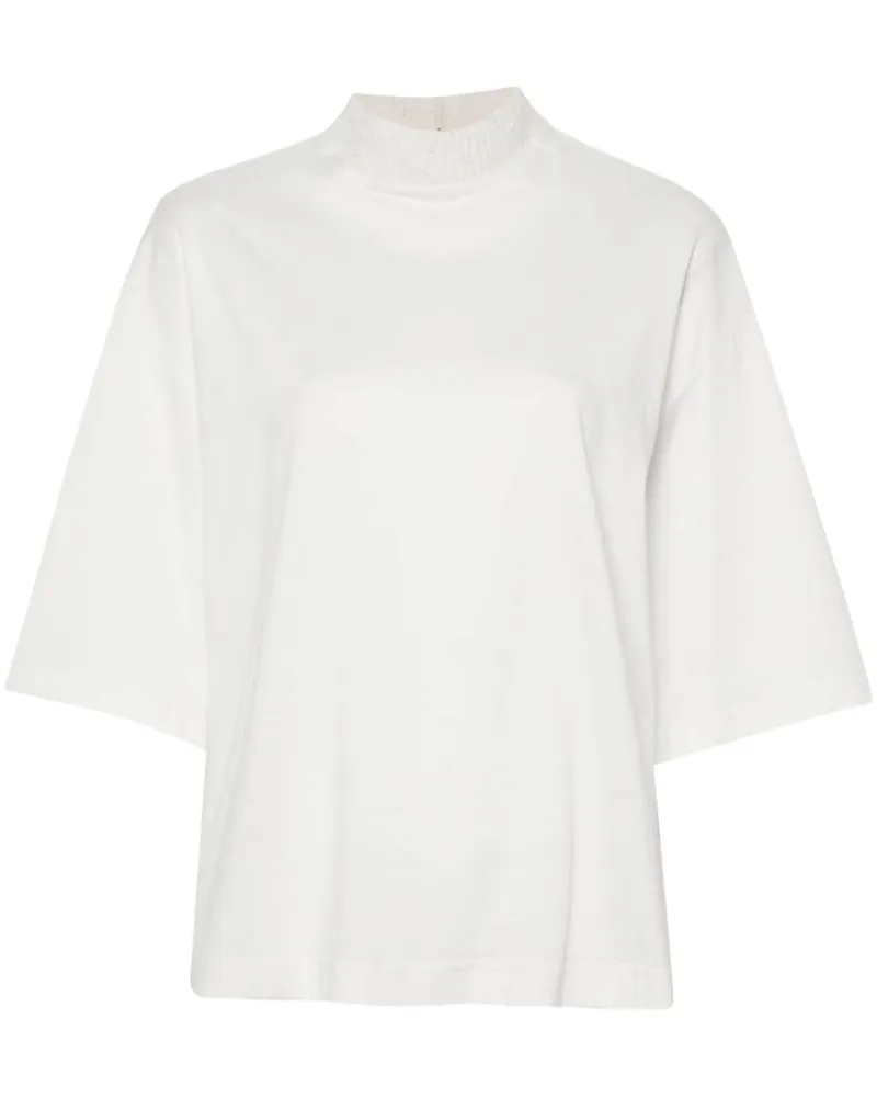 Fabiana Filippi T-Shirt mit Pailletten - Weiß Weiß