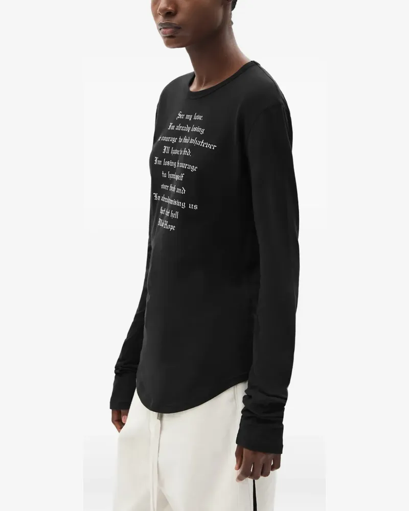 Ann Demeulemeester brushed jersey top - Schwarz Schwarz