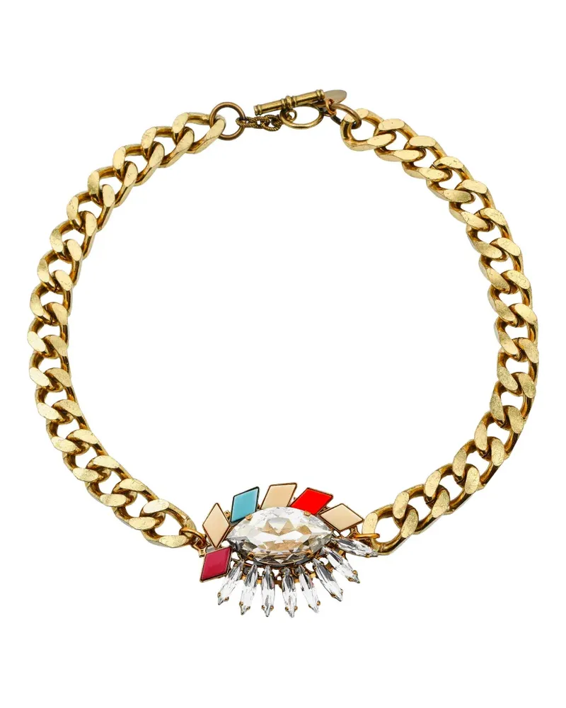 Anton Heunis crystal-embellished curb-chain necklace - Gold Gold