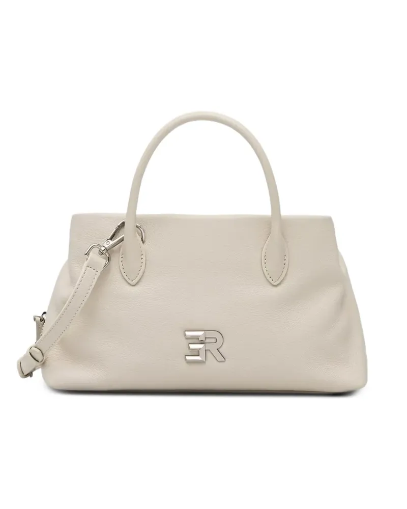 Ermanno Scervino logo-plaque pebbled-leather tote bag - Nude Nude