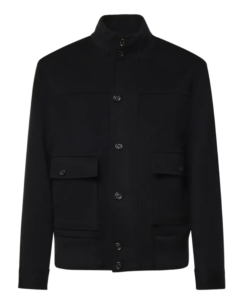 LARDINI Bomberjacke mit gerippten Details - Schwarz Schwarz