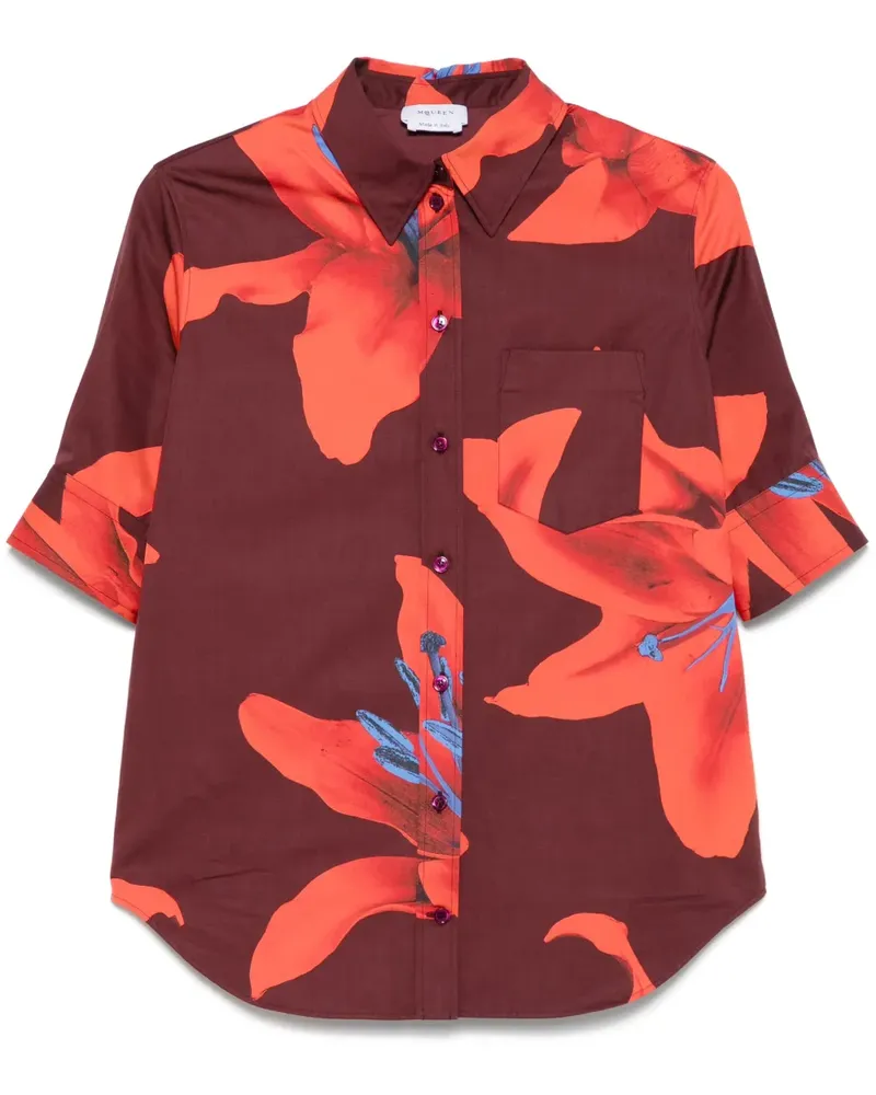 Alexander McQueen Hemd mit Blumen-Print - Rot Rot