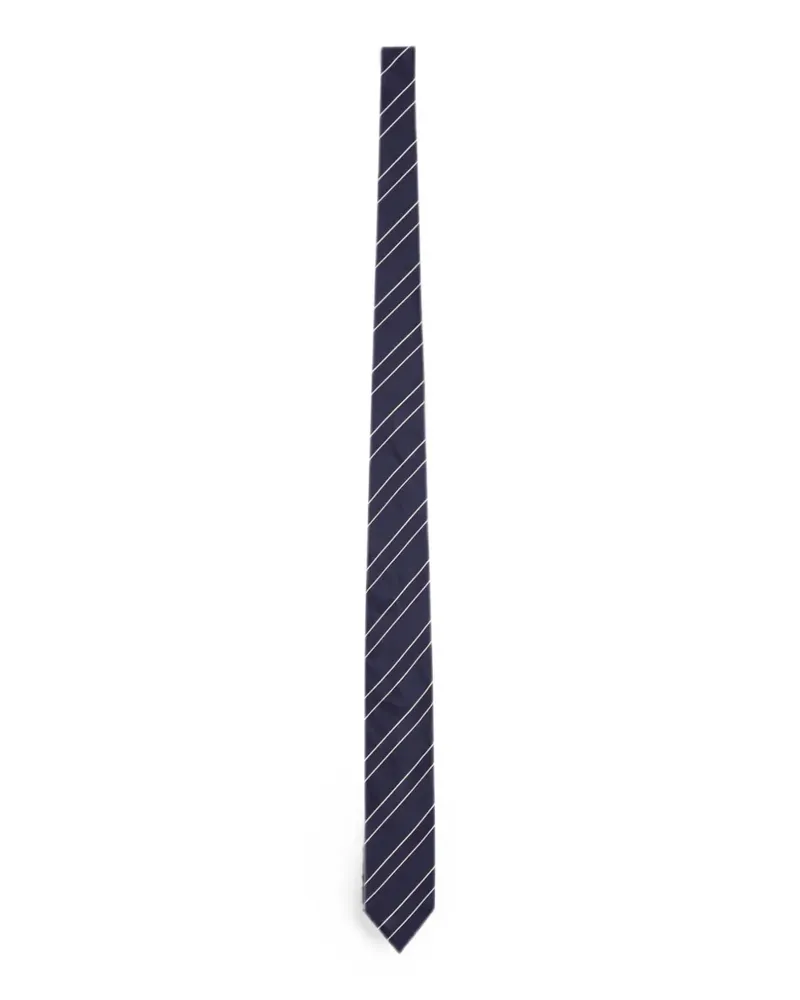 LARDINI Seidenkrawatte mit diagonalen Streifen - Blau Blau