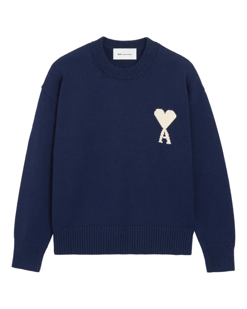 AMI Paris Pullover mit Logo-Detail - Blau Blau