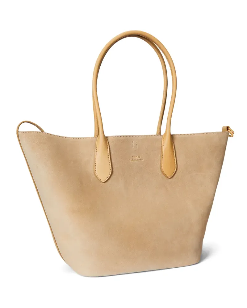 Ralph Lauren Bellport suede leather tote bag - Nude Nude
