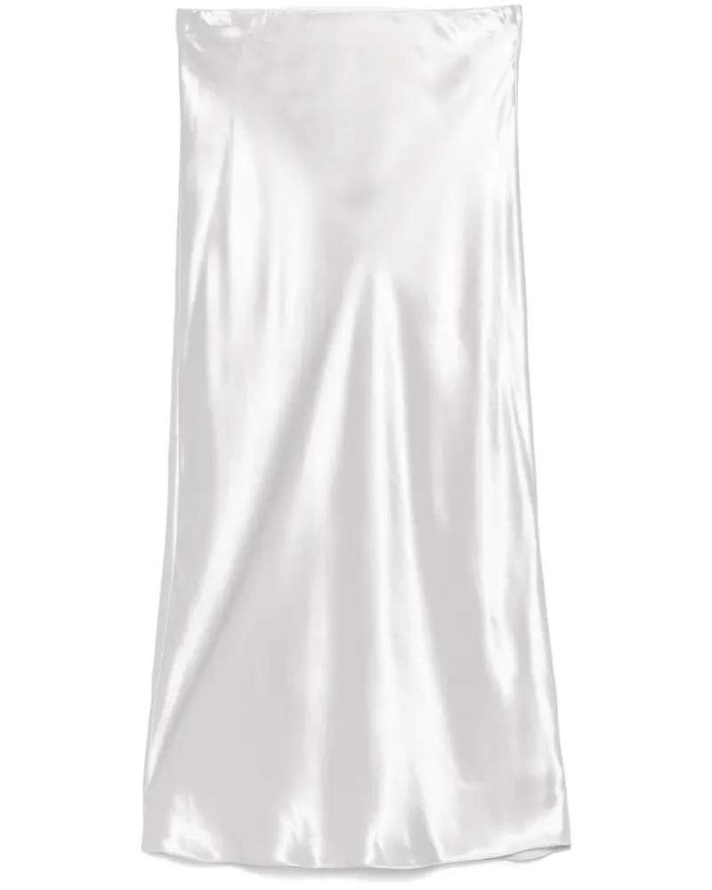 Patrizia Pepe Midirock aus Satin - Silber Silber