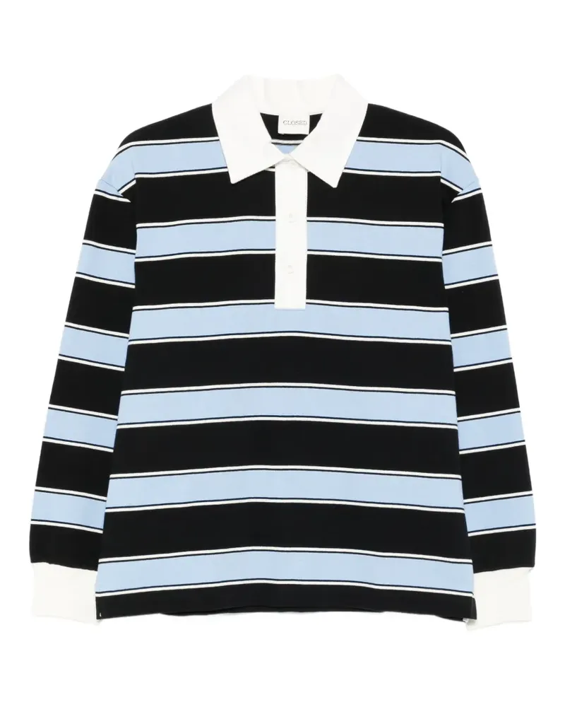 Closed striped polo top - Blau Blau