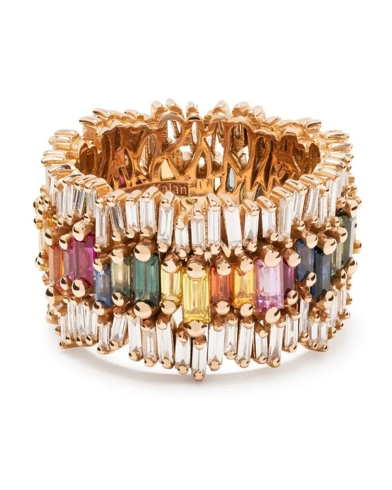 Suzanne Kalan 18kt Rotgoldring mit Diamanten und Saphir - Rosa Rosa