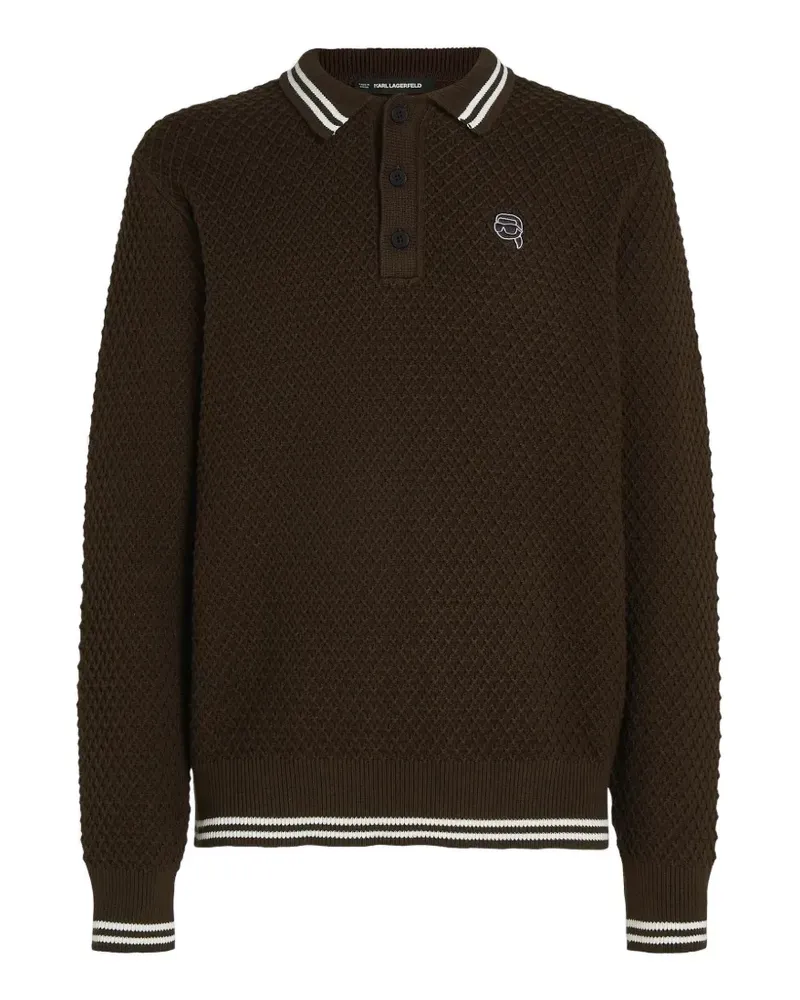 Karl Lagerfeld Ikon Pullover mit Waffelstrick-Muster - Braun Braun