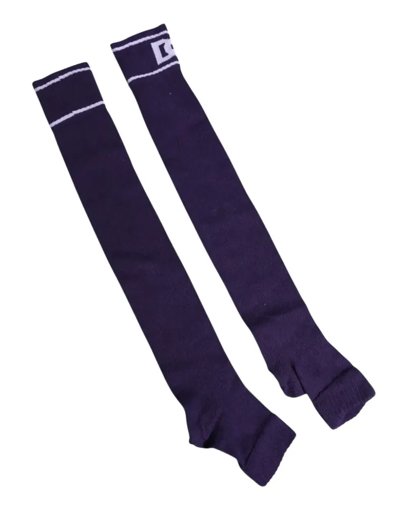 Dolce & Gabbana Gerippte Socken mit DG-Logo - Violett Violett