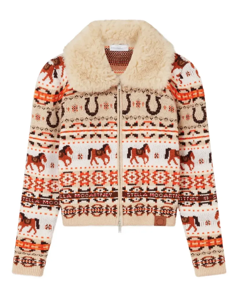 Stella McCartney Gemusterte Jacke mit strukturiertem Kragen - Nude Nude