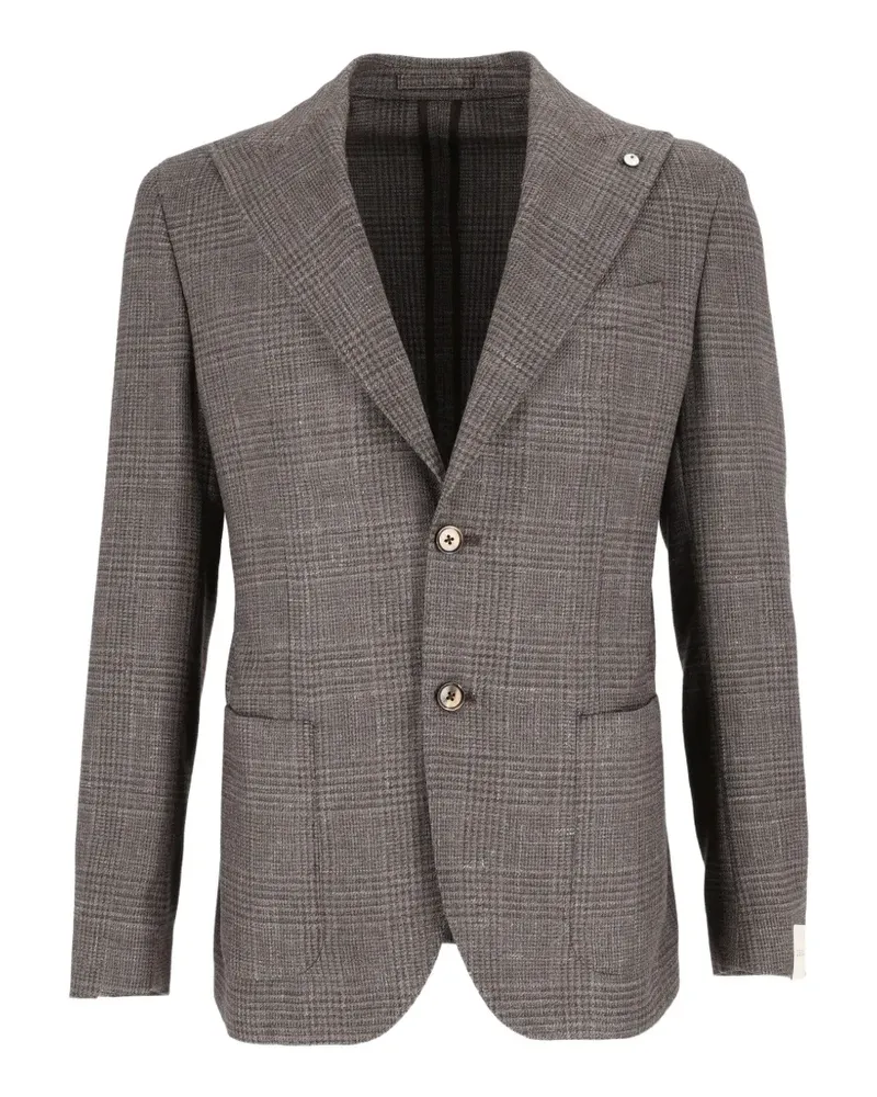 Luigi Bianchi Mantova Prince of Wales check blazer - Grau Grau