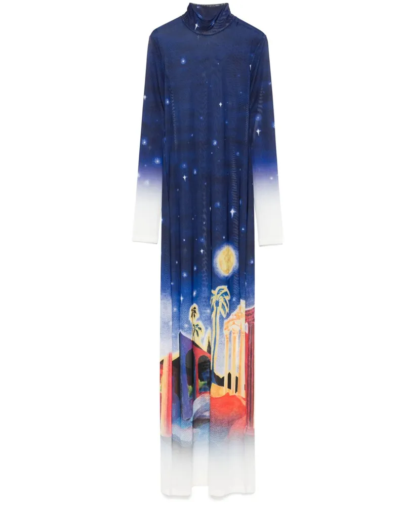 Casablanca Paris Maxikleid mit Print - Blau Blau