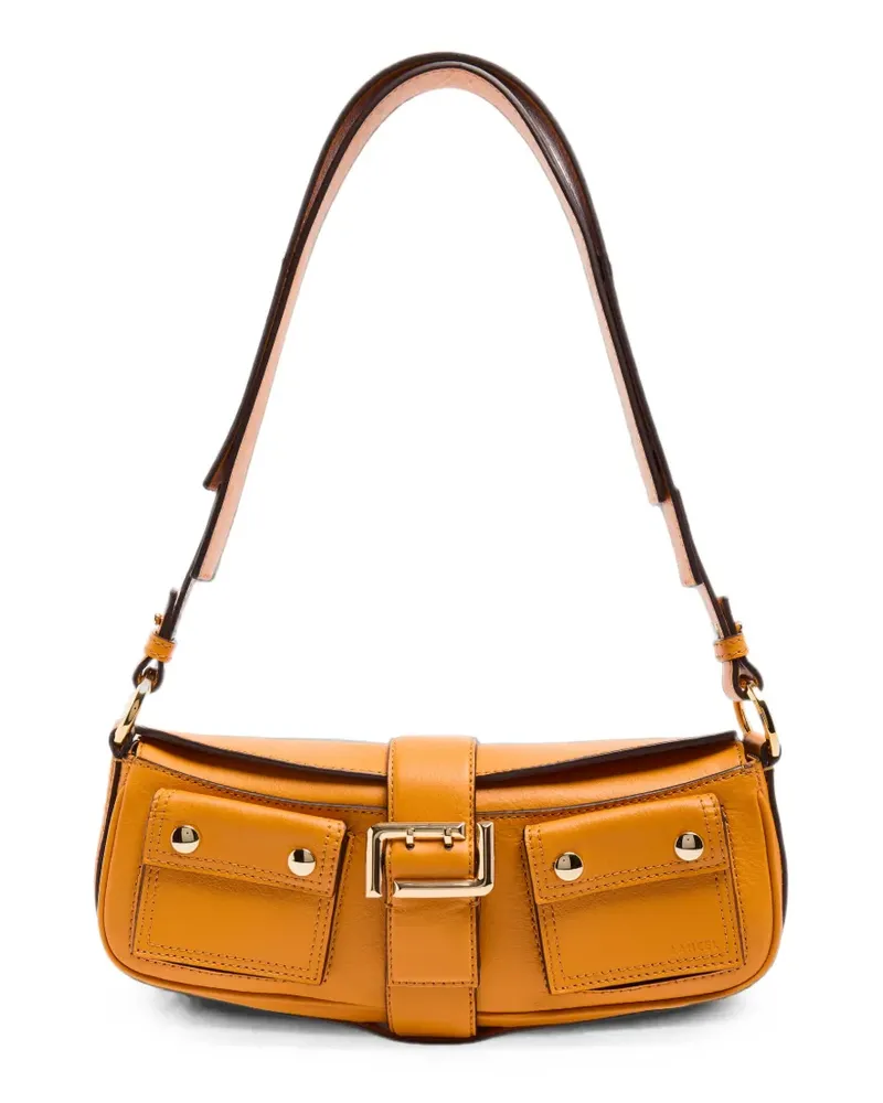 Lancel S Hobo grained leather shoulder bag - Orange Orange