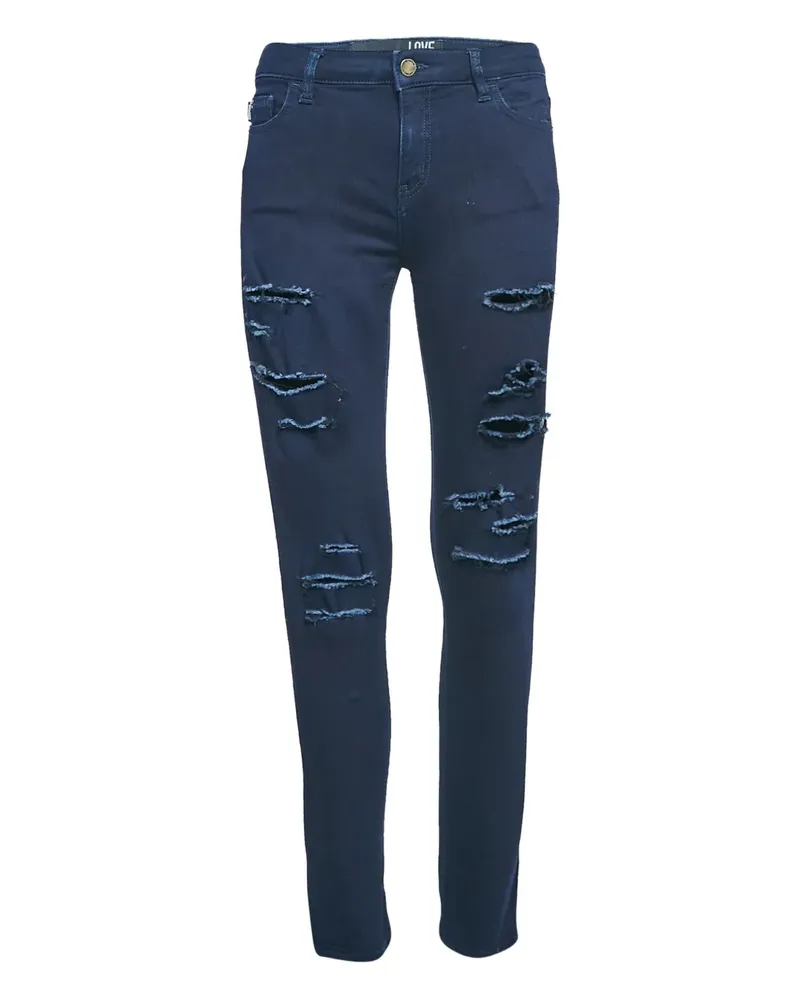 Moschino Tapered-Jeans im Distressed-Look - Blau Blau